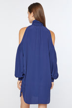 Load image into Gallery viewer, CRÊPE DE CHINE DRESS WITH CUT-OUT AND JERSEY DETAILS