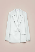 Load image into Gallery viewer, DOUBLE-BREASTED BLAZER IN VISCOSE CREPE WITH FABRIC-COVERED BUTTONS