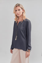 Load image into Gallery viewer, Blouse with front pleat 38 / GRANITE