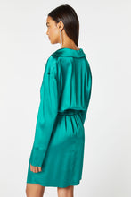 Load image into Gallery viewer, COLLARED DRESS IN STRETCHY SATIN