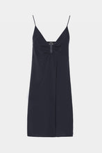 Load image into Gallery viewer, CREPE DE CHINE MIDI DRESS WITH METAL CLIP IN THE MIDDLE