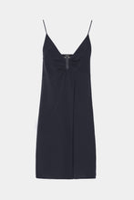Load image into Gallery viewer, CREPE DE CHINE MIDI DRESS WITH METAL CLIP IN THE MIDDLE