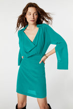 Load image into Gallery viewer, DRAPED DRESS IN CREPE DE CHINE WITH COWL NECK
