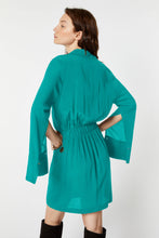 Load image into Gallery viewer, DRAPED DRESS IN CREPE DE CHINE WITH COWL NECK