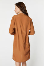 Load image into Gallery viewer, CREPE DE CHINE SHIRT DRESS WITH GOLD BUTTONS