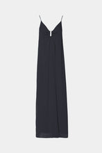 Load image into Gallery viewer, CREPE DE CHINE MAXI DRESS WITH METAL CLIP IN THE MIDDLE