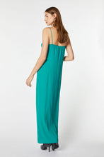 Load image into Gallery viewer, CREPE DE CHINE MAXI DRESS WITH METAL CLIP IN THE MIDDLE
