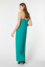 Load image into Gallery viewer, CREPE DE CHINE MAXI DRESS WITH METAL CLIP IN THE MIDDLE