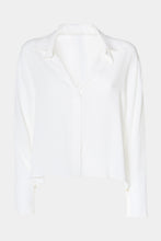 Load image into Gallery viewer, CREPE DE CHINE BOXY SHIRT WITH GOLD BUTTONS
