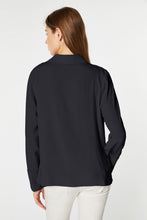 Load image into Gallery viewer, CREPE DE CHINE DRAPED SHIRT WITH COWL NECK