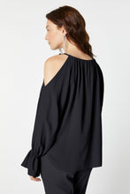 Load image into Gallery viewer, CREPE DE CHINE BLOUSE WITH CUT-OUT SHOULDER DETAIL