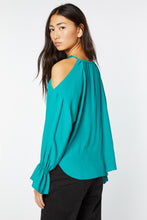 Load image into Gallery viewer, CREPE DE CHINE BLOUSE WITH CUT-OUT SHOULDER DETAIL