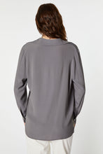 Load image into Gallery viewer, CREPE DE CHINE SHIRT WITH GOLD BUTTONS
