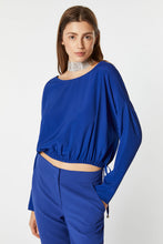 Load image into Gallery viewer, CROPPED DRAWSTRING BLOUSE IN CREPE DE CHINE
