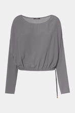 Load image into Gallery viewer, CROPPED DRAWSTRING BLOUSE IN CREPE DE CHINE