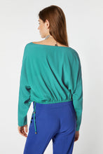 Load image into Gallery viewer, CROPPED DRAWSTRING BLOUSE IN CREPE DE CHINE
