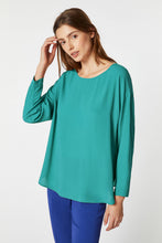 Load image into Gallery viewer, CREW NECK BLOUSE IN CREPE DE CHINE