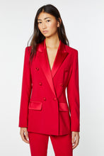 Load image into Gallery viewer, DOUBLE-BREASTED BLAZER IN VISCOSE CREPE WITH ENVERS SATIN DETAILS