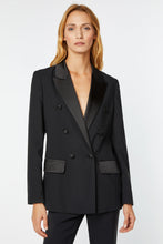 Load image into Gallery viewer, DOUBLE-BREASTED BLAZER IN VISCOSE CREPE WITH ENVERS SATIN DETAILS