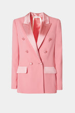 Load image into Gallery viewer, DOUBLE-BREASTED BLAZER IN VISCOSE CREPE WITH ENVERS SATIN DETAILS