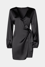 Load image into Gallery viewer, BELTED ROBE DRESS IN STRETCHY SATIN