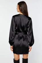 Load image into Gallery viewer, BELTED ROBE DRESS IN STRETCHY SATIN