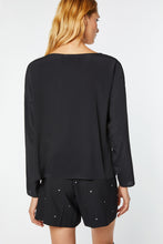 Load image into Gallery viewer, CREPE DE CHINE TOP WITH RHINESTONE DETAILS AT THE NECKLINE