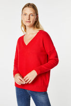 Load image into Gallery viewer, CHUNKY KNIT SWEATER WITH DEEP V NECK
