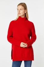 Load image into Gallery viewer, CHUNKY CASHMERE KNIT SWEATER WITH GOLD ZIPPER AT THE HEM