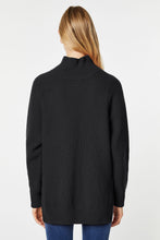 Load image into Gallery viewer, CHUNKY CASHMERE KNIT SWEATER WITH GOLD ZIPPER AT THE HEM