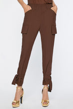Load image into Gallery viewer, CARGO PANTS IN STRETCH VISCOSE CREPE WITH ANKLE STRAPS