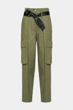 Load image into Gallery viewer, CARGO PANTS IN COTTON GABARDINE WITH RIBBON BELT