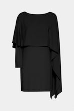 Load image into Gallery viewer, CRÊPE DE CHINE SHORT DRESS WITH DRAPED CAPE