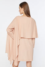 Load image into Gallery viewer, CRÊPE DE CHINE SHORT DRESS WITH DRAPED CAPE