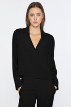 Load image into Gallery viewer, CRÊPE DE CHINE V-NECK BOXY SHIRT