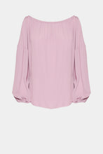 Load image into Gallery viewer, CRÊPE DE CHINE BOATNECK TOP WITH CUT-OUT DETAILS
