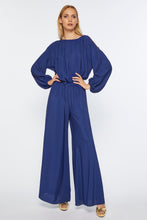 Load image into Gallery viewer, CRÊPE DE CHINE PALAZZO JUMPSUIT WITH CUT-OUT DETAILS