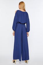 Load image into Gallery viewer, CRÊPE DE CHINE PALAZZO JUMPSUIT WITH CUT-OUT DETAILS