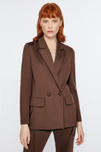 Load image into Gallery viewer, DOUBLE-BREASTED BLAZER IN ENGINEERED STRETCH JERSEY WITH COATED BUTTONS
