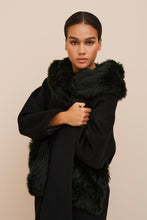 Load image into Gallery viewer, EGG-SHAPED COAT IN HEAVY CASHMERE WOOL WITH FAUX FOX FUR DETAILS