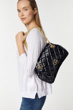 Load image into Gallery viewer, FAUX-LEATHER CONTOURED SMALL BAG WITH STITCHED DETAIL AND GOLD CG LOGO