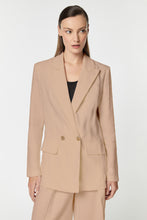 Load image into Gallery viewer, DOUBLE-BREASTED TAILORED BLAZER IN STRETCHY LINEN, UNLINED
