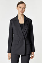 Load image into Gallery viewer, DOUBLE-BREASTED BLAZER IN STRETCHY VISCOSE CREPE WITH FABRIC-COATED BUTTONS
