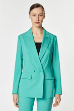 Load image into Gallery viewer, DOUBLE-BREASTED BLAZER IN STRETCHY VISCOSE CREPE WITH FABRIC-COATED BUTTONS