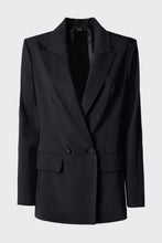 Load image into Gallery viewer, DOUBLE-BREASTED BLAZER IN STRETCHY VISCOSE CREPE WITH FABRIC-COATED BUTTONS