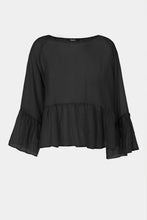 Load image into Gallery viewer, BLOUSE IN SILK/COTTON MUSLIN WITH A SCOOP NECK AND MAXI FRILLS
