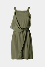 Load image into Gallery viewer, CRÊPE DE CHINE DRESS WITH WRAP SKIRT AND ASYMMETRIC PANEL