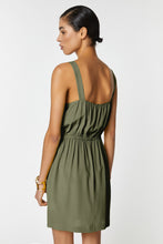 Load image into Gallery viewer, CRÊPE DE CHINE DRESS WITH WRAP SKIRT AND ASYMMETRIC PANEL