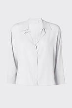 Load image into Gallery viewer, BOXY V-NECK COLLARED SHIRT IN CRÊPE DE CHINE WITH Ÿ SLEEVES