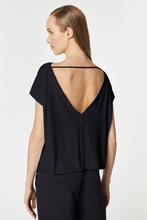 Load image into Gallery viewer, CREW NECK CROPPED TOP IN LIGHT STRETCHY VISCOSE JERSEY